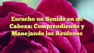 Escucho un Sonido en mi Cabeza: Comprendiendo y Manejando los Acúfenos