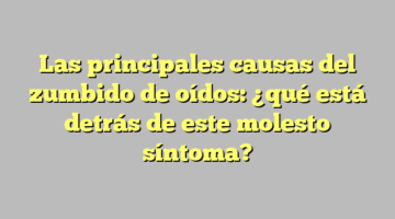 Las principales causas del zumbido de oídos: ¿qué está detrás de este molesto síntoma?