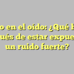 Pitido en el oído: ¿Qué hacer después de estar expuesto a un ruido fuerte?