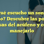 ¿Por qué escucho un sonido en mi oído? Descubre las posibles causas del acúfeno y cómo manejarlo