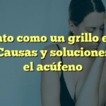 Siento como un grillo en el oído: Causas y soluciones para el acúfeno