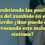 Descubriendo las posibles causas del zumbido en el oído izquierdo: ¿Qué puede estar provocando este molesto síntoma?