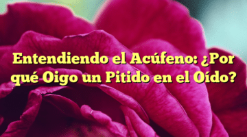 Entendiendo el Acúfeno: ¿Por qué Oigo un Pitido en el Oído?