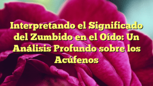 Interpretando el Significado del Zumbido en el Oído: Un Análisis Profundo sobre los Acúfenos