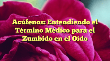 Acúfenos: Entendiendo el Término Médico para el Zumbido en el Oído