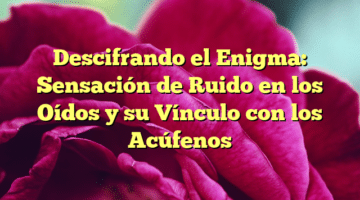 Descifrando el Enigma: Sensación de Ruido en los Oídos y su Vínculo con los Acúfenos