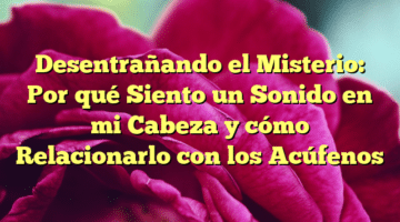Desentrañando el Misterio: Por qué Siento un Sonido en mi Cabeza y cómo Relacionarlo con los Acúfenos