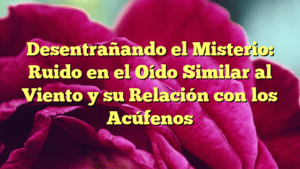 Desentrañando el Misterio: Ruido en el Oído Similar al Viento y su Relación con los Acúfenos