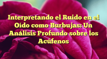 Interpretando el Ruido en el Oído como Burbujas: Un Análisis Profundo sobre los Acúfenos