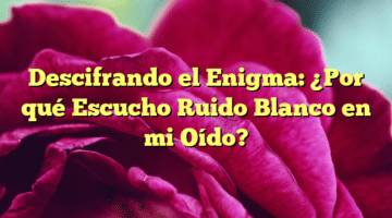 Descifrando el Enigma: ¿Por qué Escucho Ruido Blanco en mi Oído?