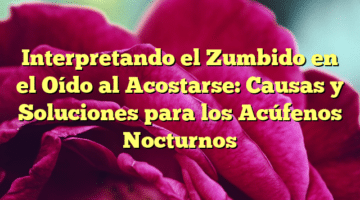 Interpretando el Zumbido en el Oído al Acostarse: Causas y Soluciones para los Acúfenos Nocturnos