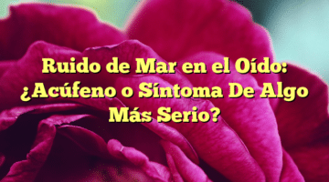 Ruido de Mar en el Oído: ¿Acúfeno o Síntoma De Algo Más Serio?