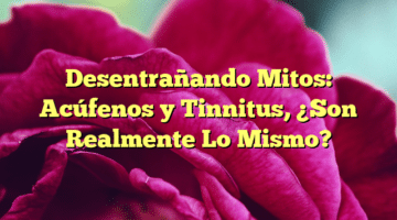 Desentrañando Mitos: Acúfenos y Tinnitus, ¿Son Realmente Lo Mismo?