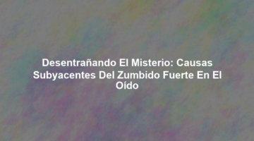 Desentrañando el Misterio: Causas Subyacentes del Zumbido Fuerte en el Oído