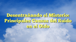 Desentrañando el Misterio: Principales Causas del Ruido en el Oído