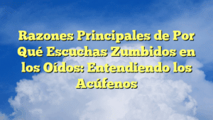 Razones Principales de Por Qué Escuchas Zumbidos en los Oídos: Entendiendo los Acúfenos